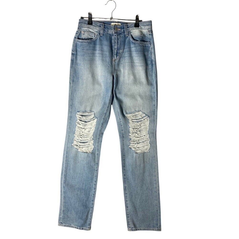 L'agence Jeans Women's Size 25 Blue Rockie 100% Cotton Straight Leg Distressed